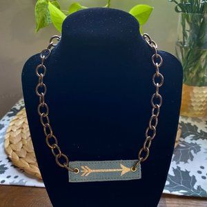 Leather Stamped Arrow Choker